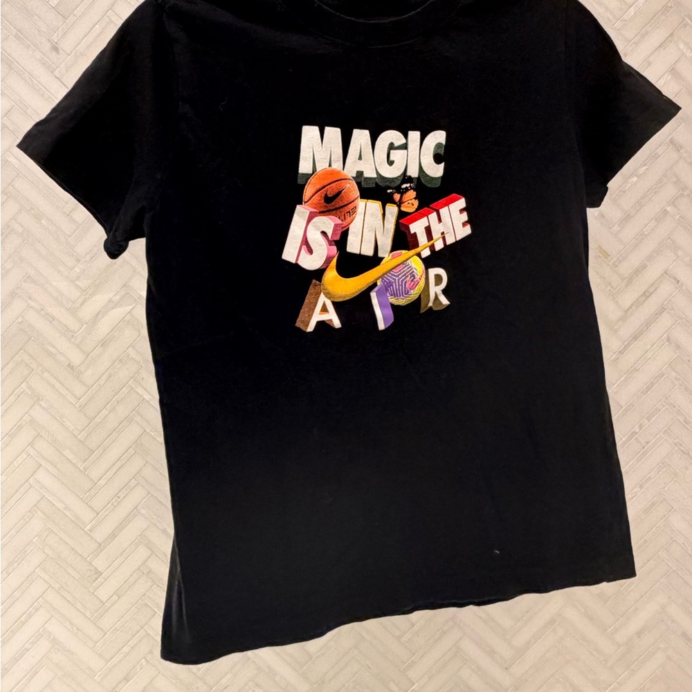 Nike Black Tee with White Logo